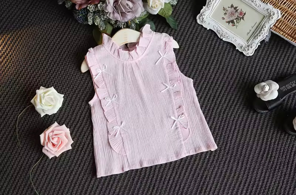 Kids Girls Lightweight Ruffled Top & Shorts Set. 3 Colours 12M-4Y