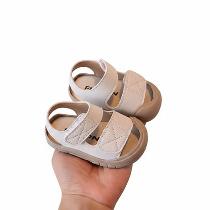 Kids Unisex Chunky Soft PU Leather Velcro Strap Sandals. 3 Colours EU15-25 infants