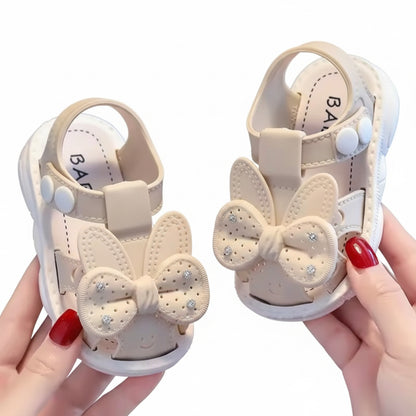 Baby Toddler Lightweight Bunny Bow Sandals. 2 Colours EU16-25
