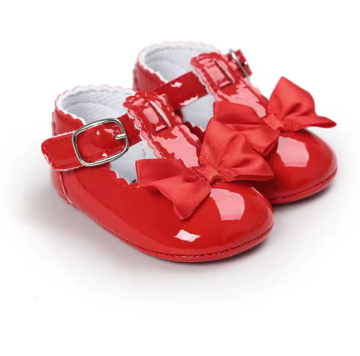 Baby Toddler Girls Patent Bowknot Buckle Strap Shoes. 5 Colours 0M-18M