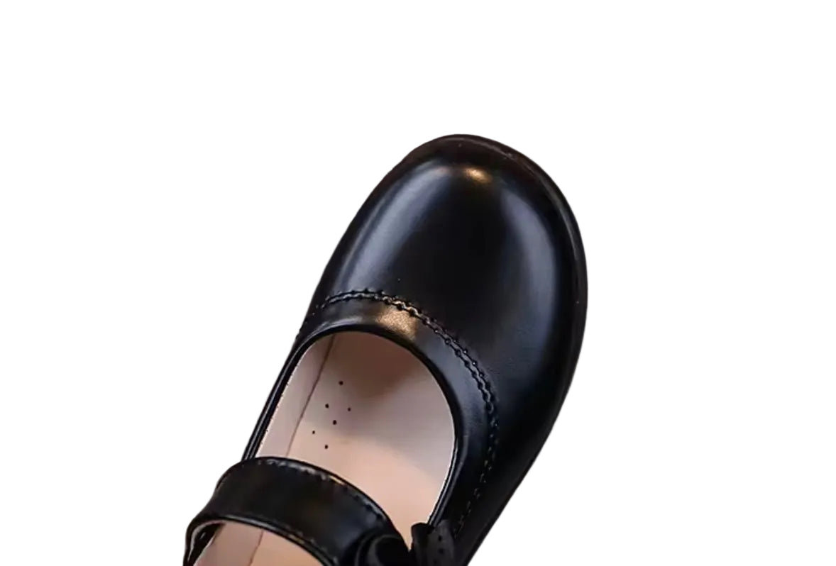 Kids Girls Bowknot Velcro Strap School Shoes. EU Size 26-38