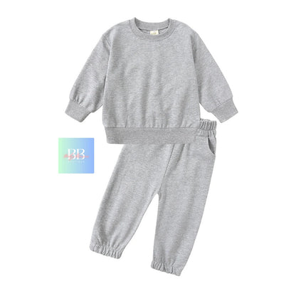 Kids Casual Long Sleeve Sweatshirt & Tracksuit Pants. 12M-13Y, 5 colours