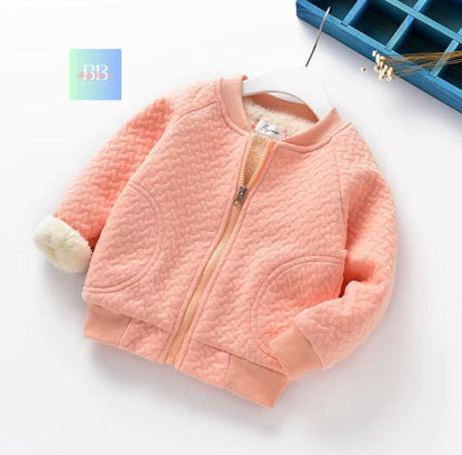 Kids Outerwear, Cute Fleece Winter Warm Casual Jacket. 3M-5Y Boy/Girl 3 Colours