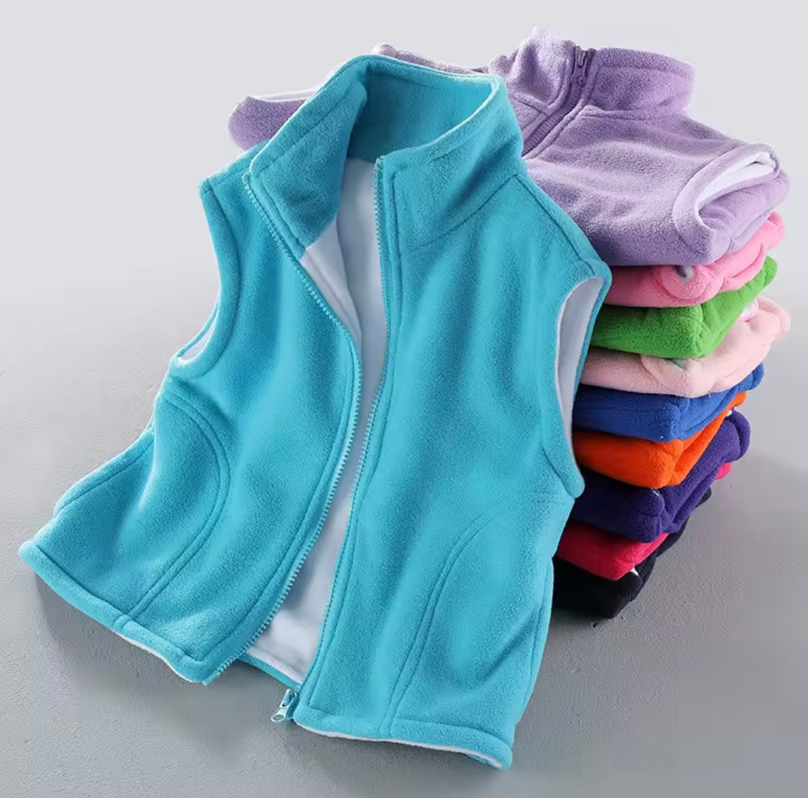 Kids Unisex Fleece BodyWarmer. 14 Colours 3-10Y