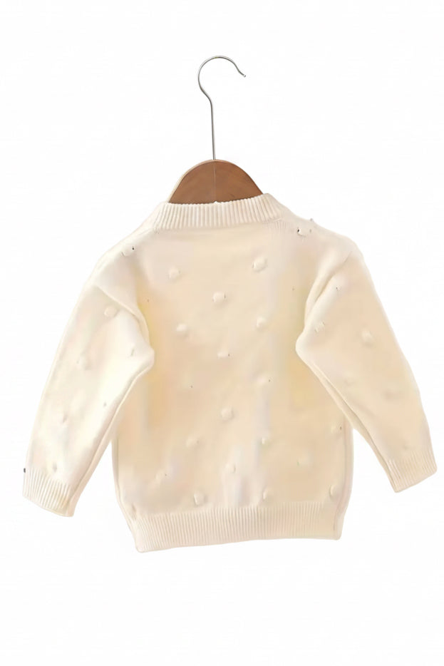 Kids Girls Lightweight Knitted Embroidered Flower Cardigan. 2 Colours 2-10Y