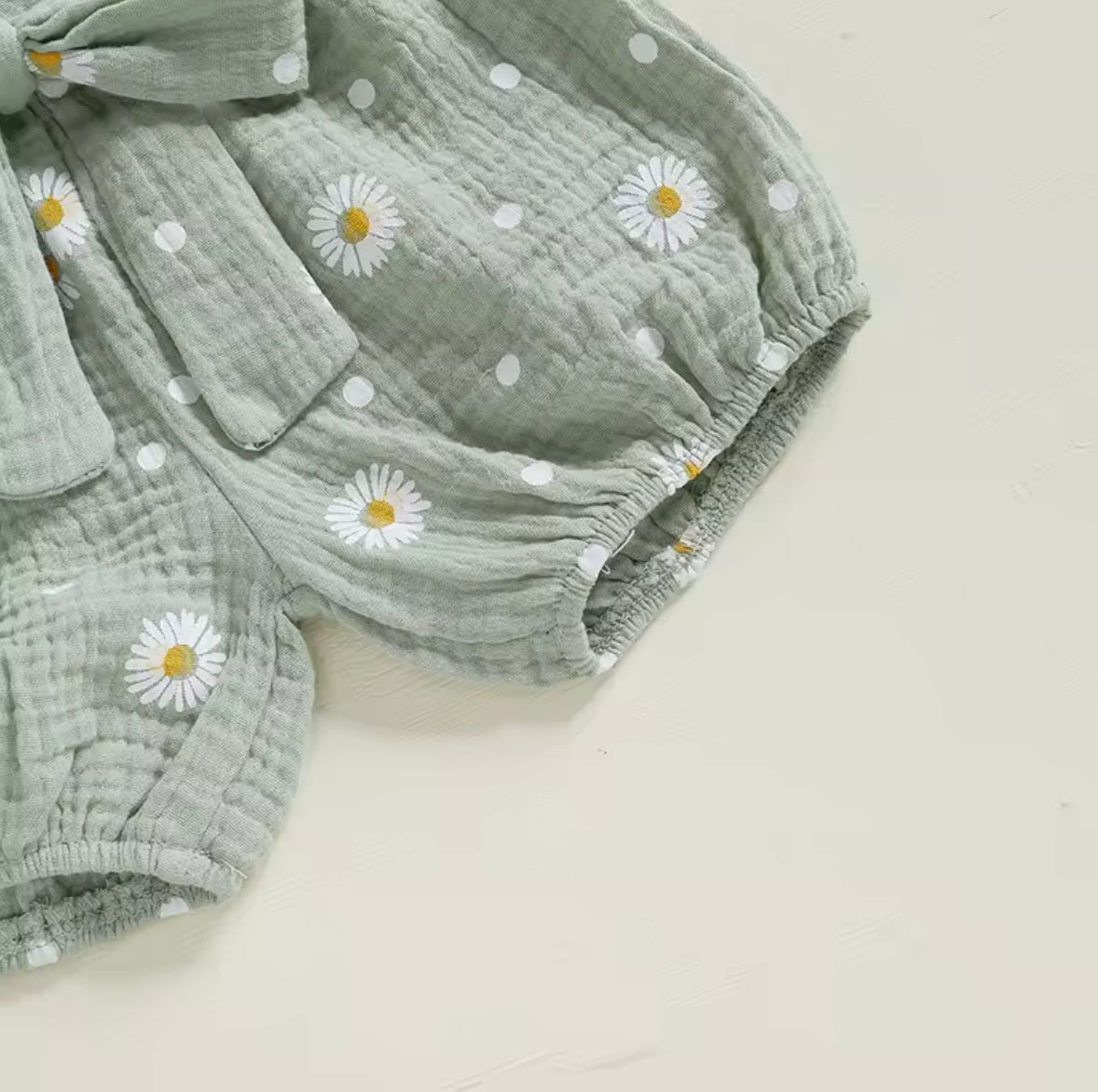 Baby Toddler Girls Ribbed Romper Muslin Shorts & Matching Headband Set 3M-24M