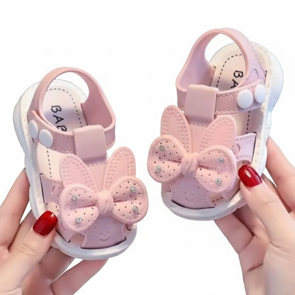 Baby Toddler Lightweight Bunny Bow Sandals. 2 Colours EU16-25
