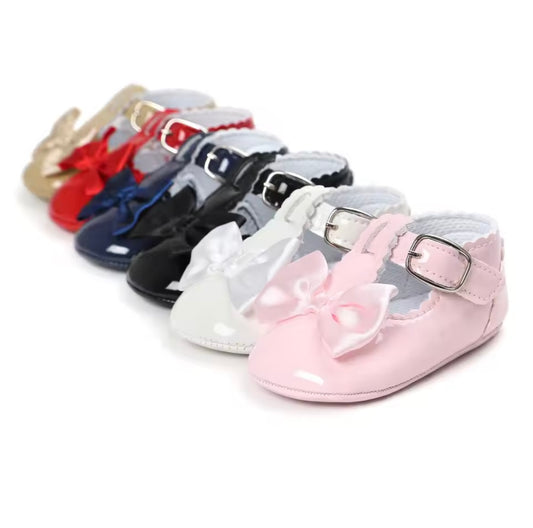 Baby Toddler Girls Patent Bowknot Buckle Strap Shoes. 5 Colours 0M-18M