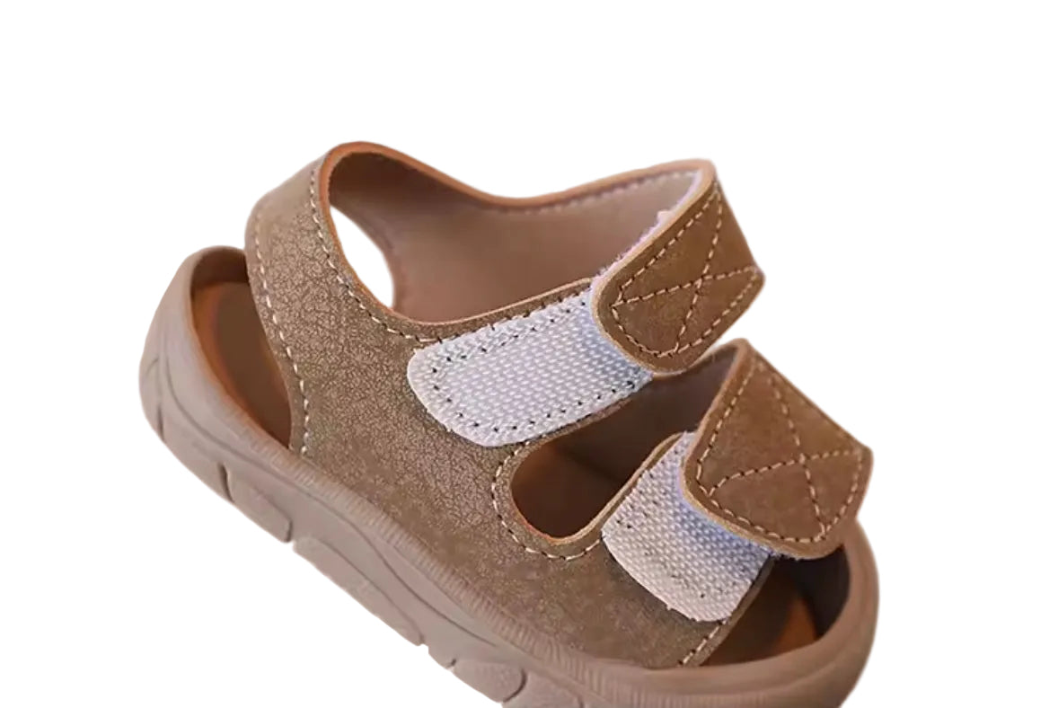 Kids Unisex Chunky Soft PU Leather Velcro Strap Sandals. 3 Colours EU15-25 infants
