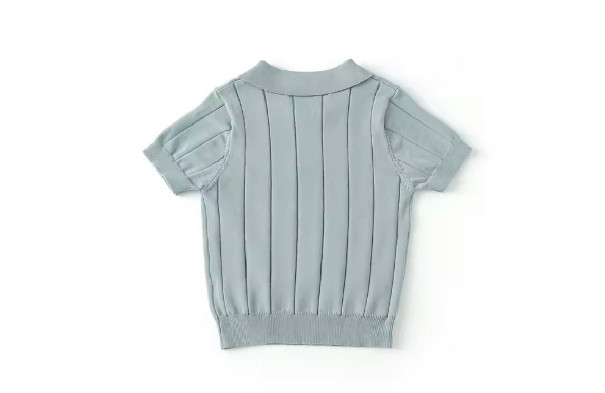 Kids Boys Short Sleeve Knit Polo Shirt. 3 Colours 12M-8Y