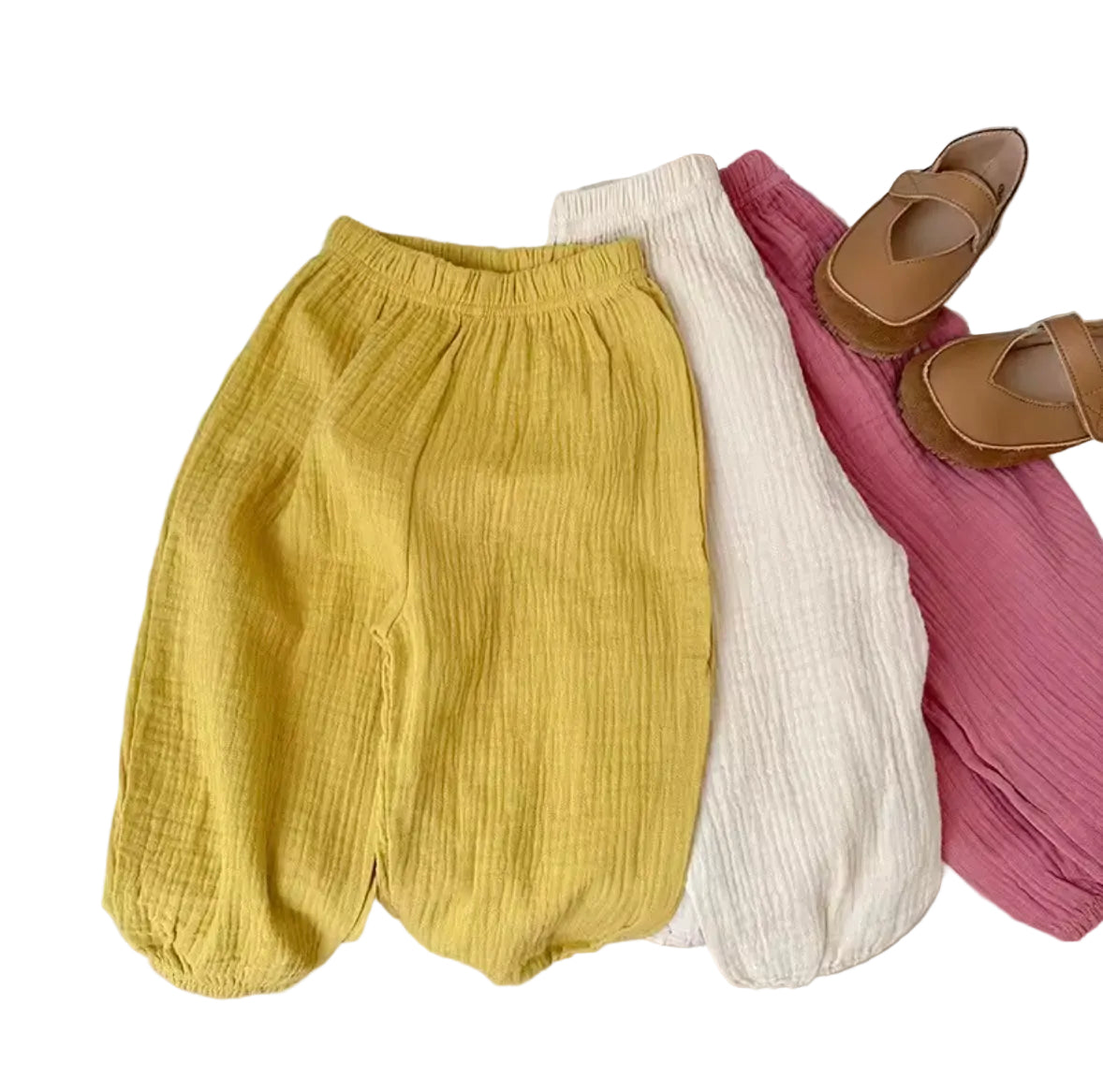 Kids Unisex Lightweight Loose Fit Casual Trousers. 8 Colours 9M-6Y