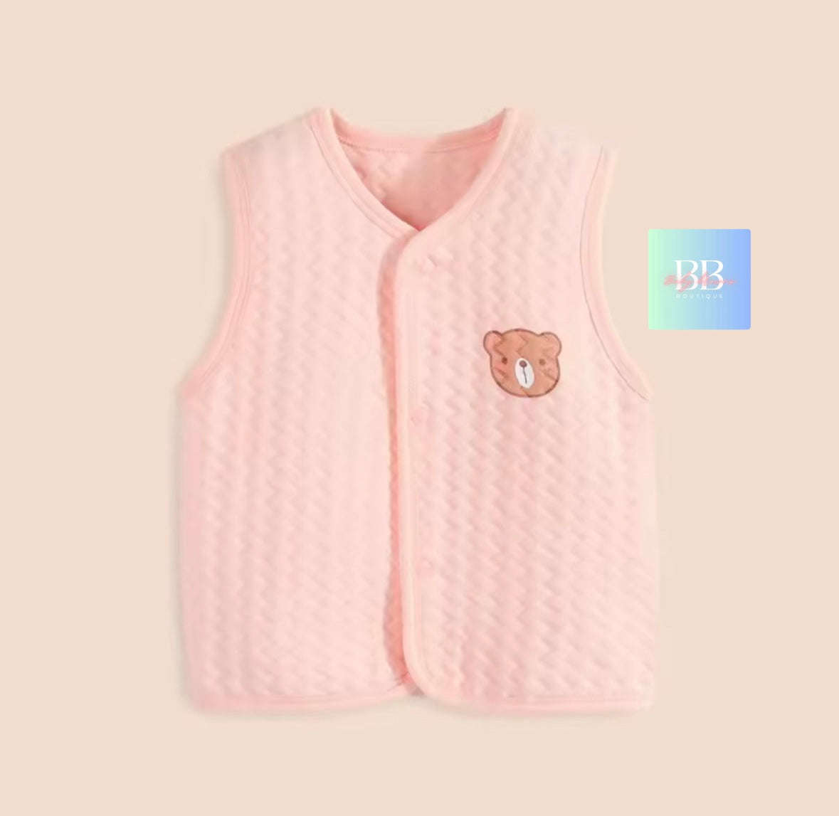 Baby/Toddler cute soft cotton waistcoat/body warmers. 4 colours, 3-24moths.