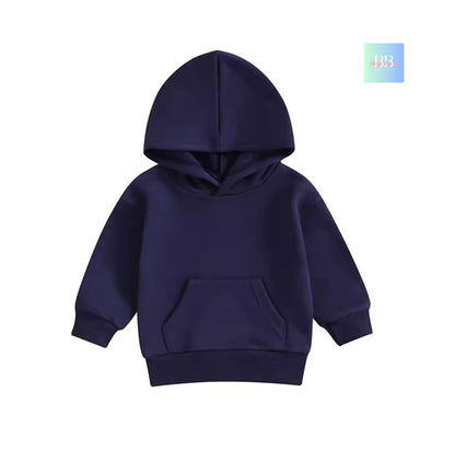 Navy blue hoodie on a white background