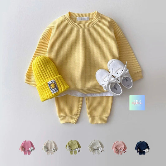Baby/Toddler Casual Long Sleeve Sweatshirt & Pants Set. 7 Colours, 6M-3Y.