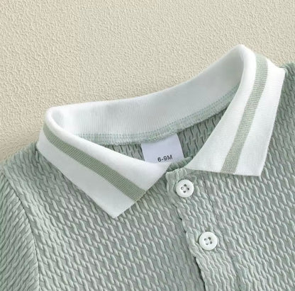 Kids Boys Textured Polo Shirt & Shorts Set 9M-3Y