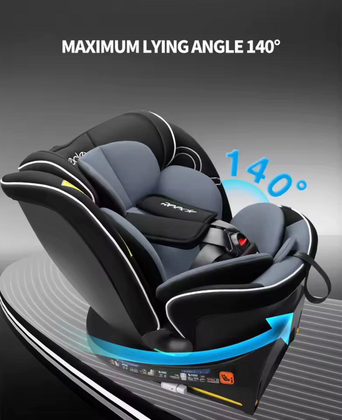Kids Reecle I-Size 360 Swivel ISOFIX Car Seat. 0-12Y 3 Colours Available