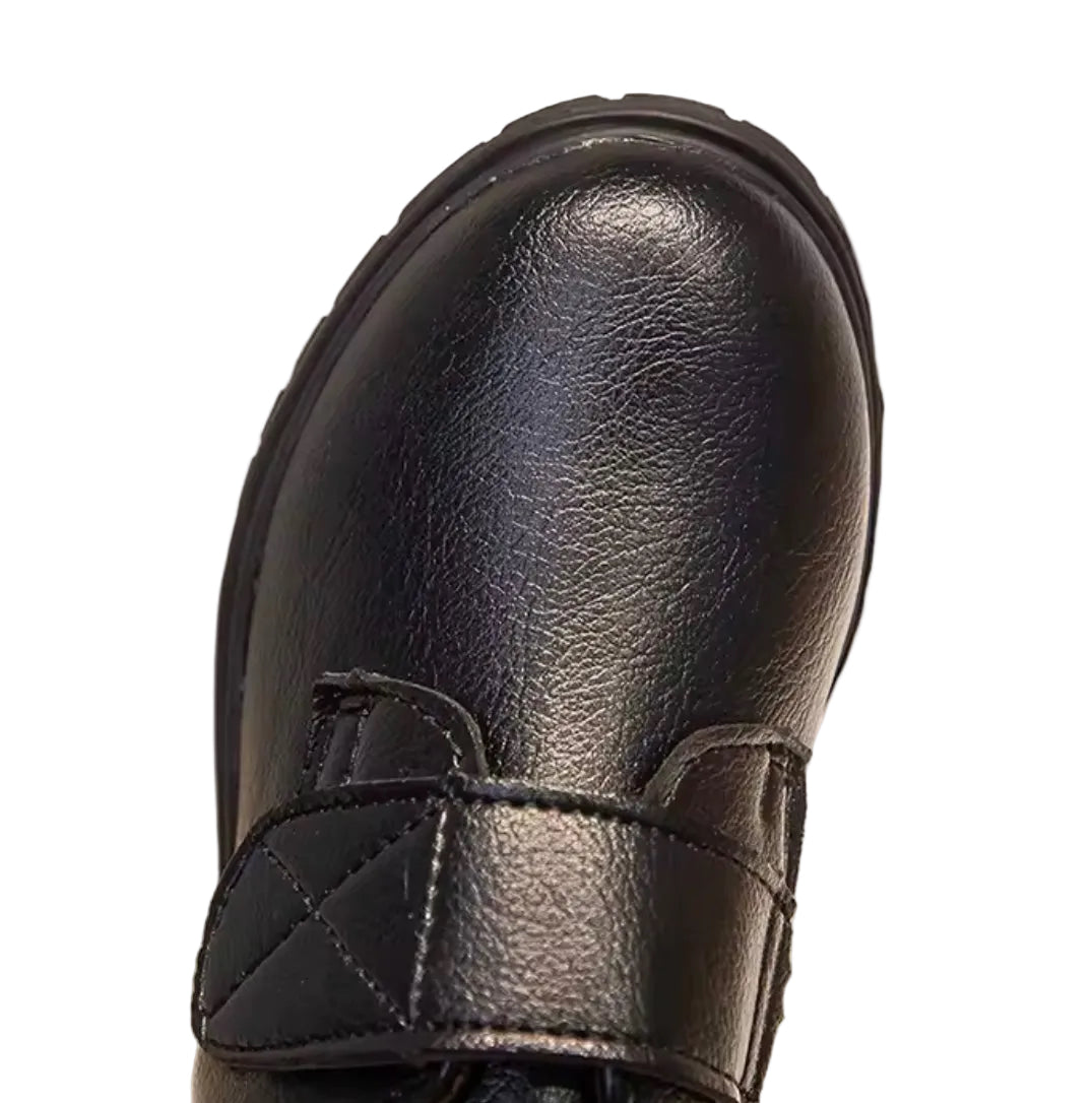 Kids Boys Leather Velcro Strap School Shoes. EU Size 25-38