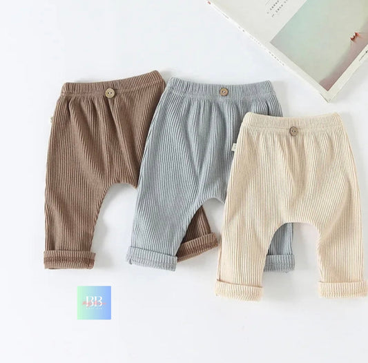 Baby/Toddler Soft Cord Trousers. 6-24M, 5 Colours