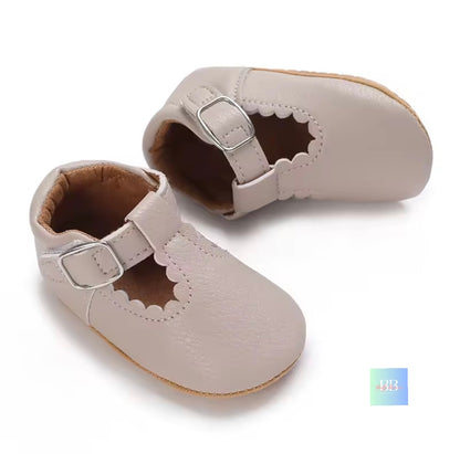 Soft Leather Baby Shoes with Buckle Strap. 7 colours, 0-18M