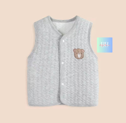 Baby/Toddler cute soft cotton waistcoat/body warmers. 4 colours, 3-24moths.