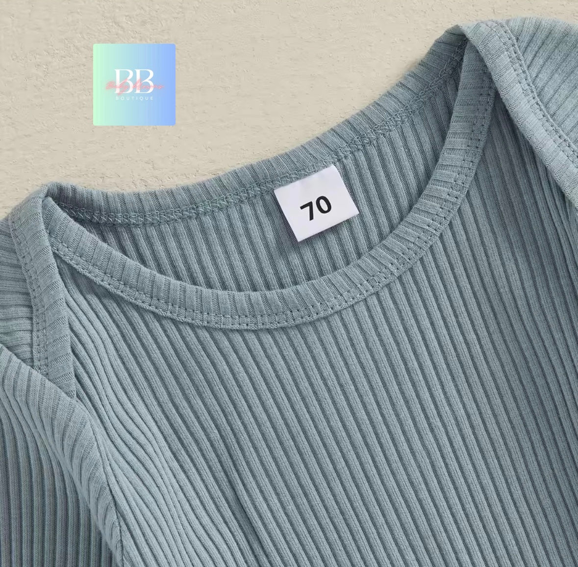 Baby/Toddler Ribbed Long Sleeve Romper with Hat. 0-12M, 4 colours available.