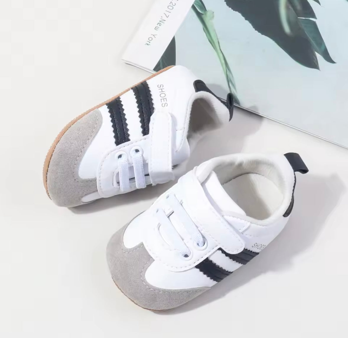Baby Toddler Soft Velcro Strap Sneakers with Rubber Sole. 3 Colours 0-18M