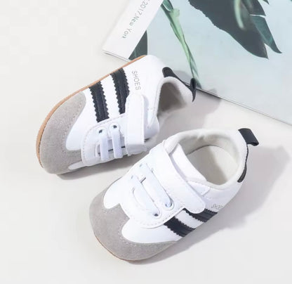 Baby Toddler Soft Velcro Strap Sneakers with Rubber Sole. 3 Colours 0-18M