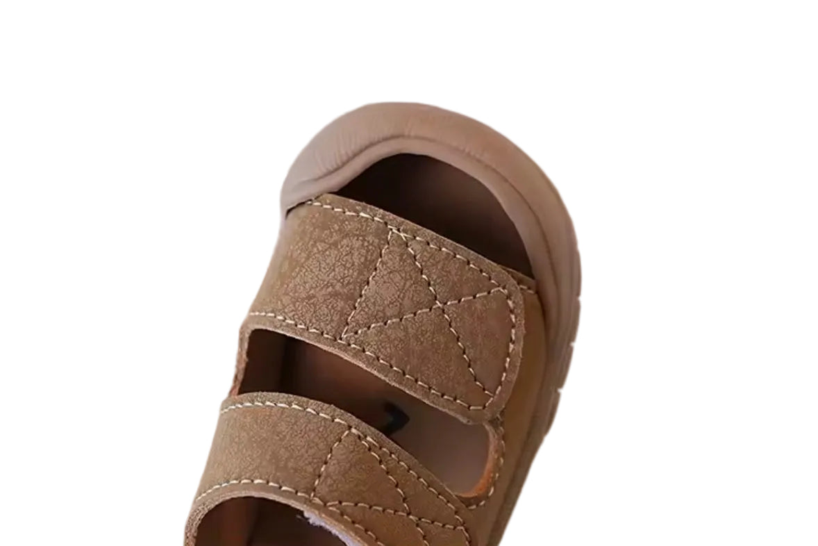 Kids Unisex Chunky Soft PU Leather Velcro Strap Sandals. 3 Colours EU15-25 infants