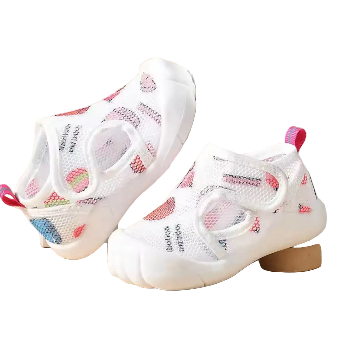 Kids Mesh Velcro Strap Anti-Slip Shoes. 4 Colours EU14-21