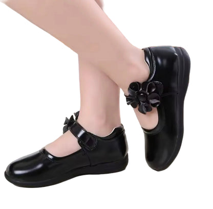 Kids Girls Bowknot Velcro Strap School Shoes. EU Size 26-38