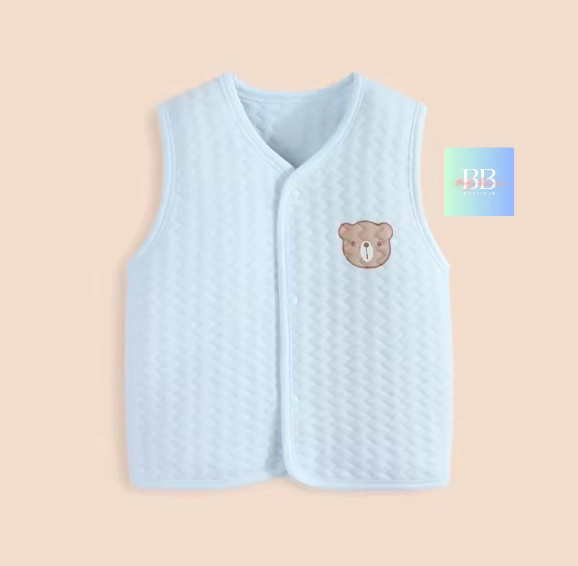 Baby/Toddler cute soft cotton waistcoat/body warmers. 4 colours, 3-24moths.
