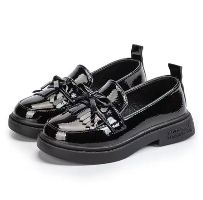 Kids Girls Black Patent Loafer School Shoes. Uk infant size  9-junior size 2