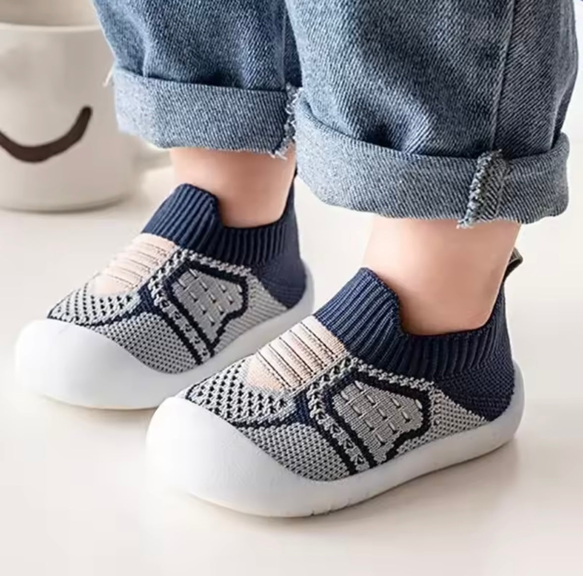 Baby Toddler Soft Slip On Mesh Sock Shoes. 5 Colours 0M-4Y