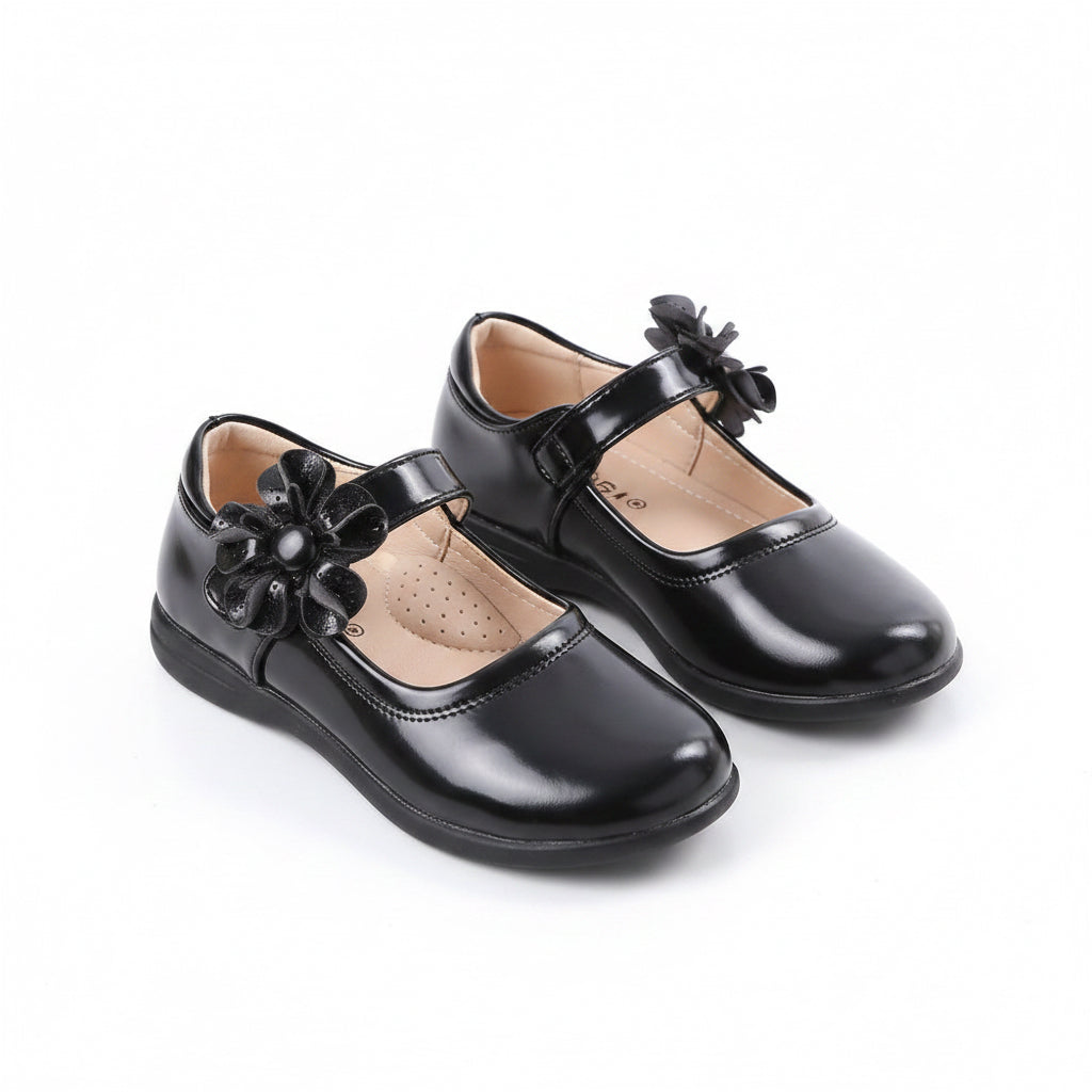 Kids Girls Bowknot Velcro Strap School Shoes. EU Size 26-38