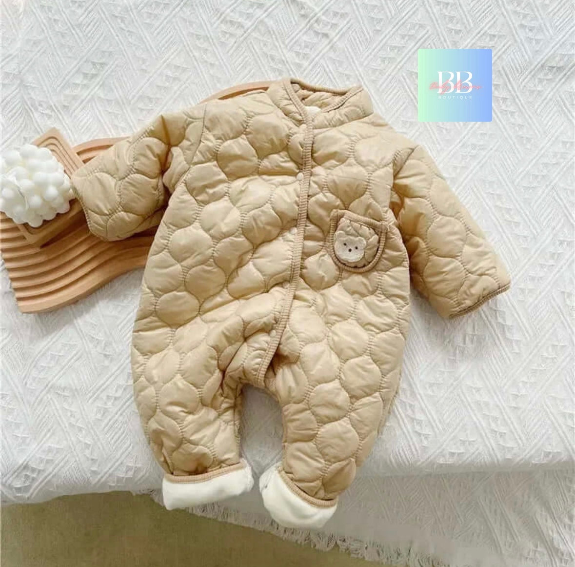 Baby/Toddler jumpsuits. Autumn/Winter cotton padded Romper, 3-18M, 2 colours.