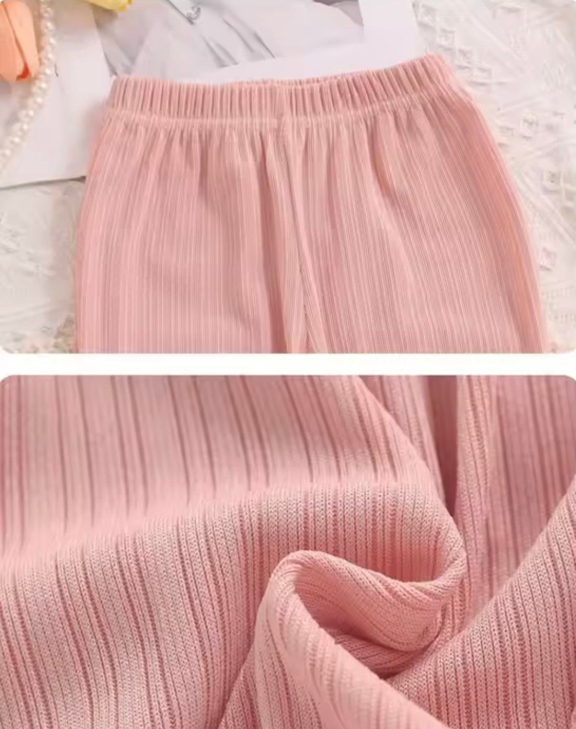 Kids Girls Casual Ribbed Loose Fit Flare Trousers. 5 Colours 12M-10Y