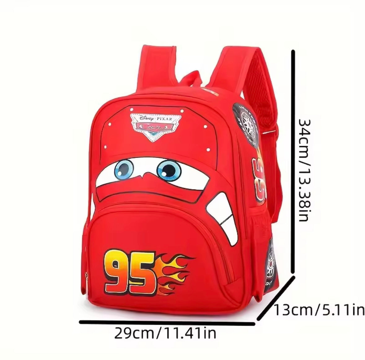 Kids Lightning McQueen Cars Backpack. One Size