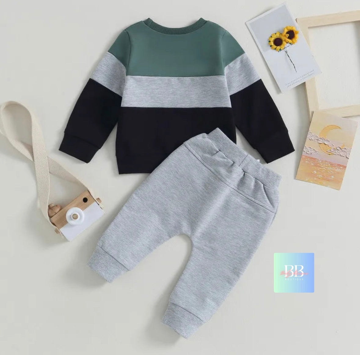 Baby/Toddler colourful casual tracksuit Sets. 3 colours, 0M-3Y