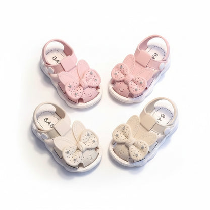 Baby Toddler Lightweight Bunny Bow Sandals. 2 Colours EU16-25