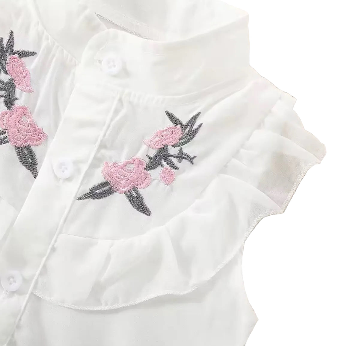 Baby Toddler Girls Sleeveless Cotton Shirt & Linen Shorts Set. 2 Colours 9M-3Y
