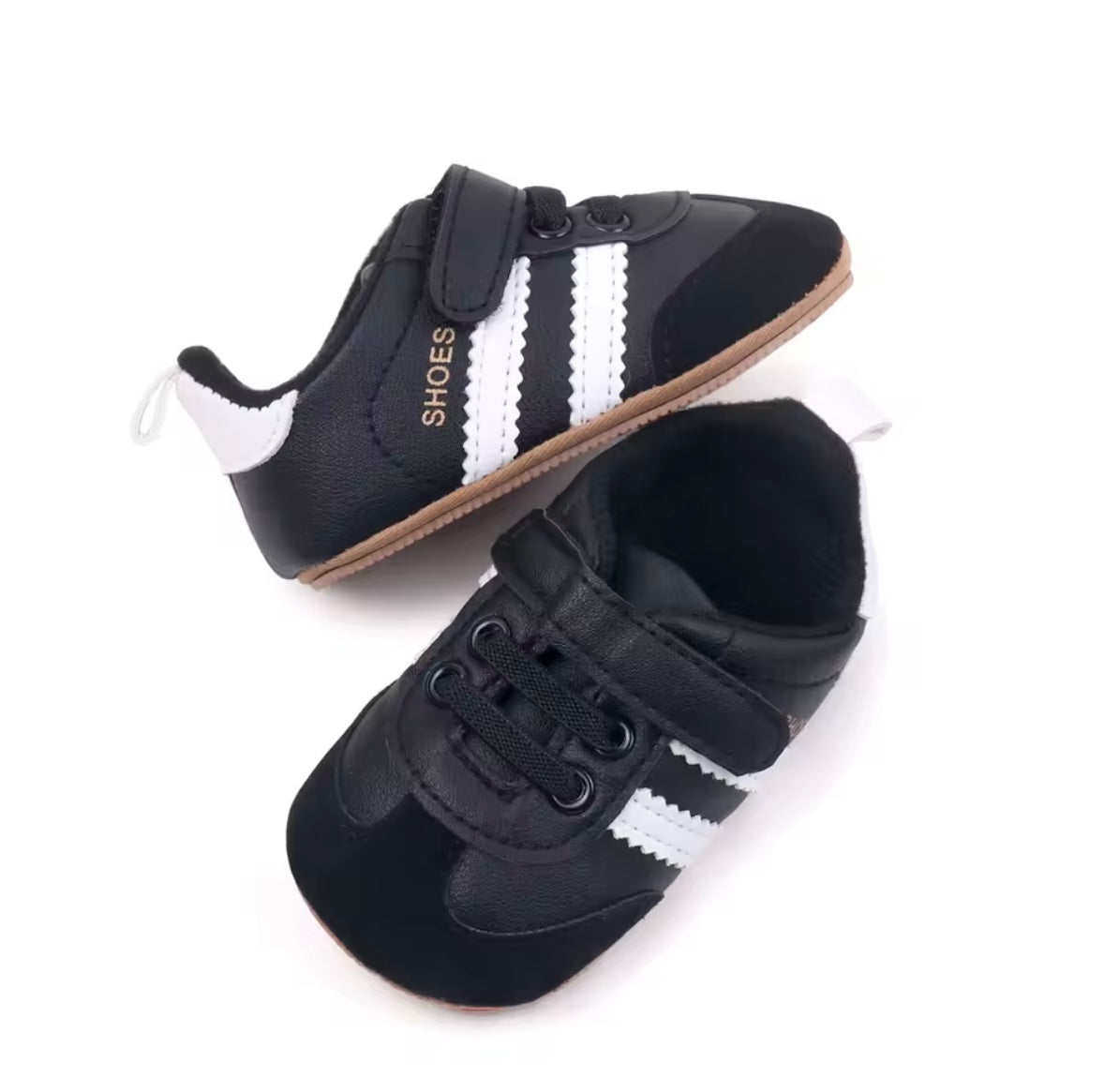 Baby Toddler Soft Velcro Strap Sneakers with Rubber Sole. 3 Colours 0-18M