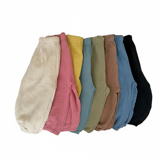 Kids Unisex Lightweight Loose Fit Casual Trousers. 8 Colours 9M-6Y