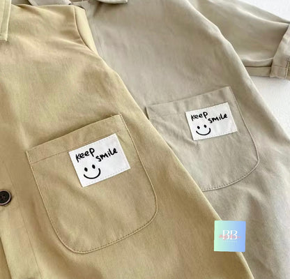 Baby/Toddler Romper with Bear Logo & Front Buttons. 2 colours, 0M-2Y.