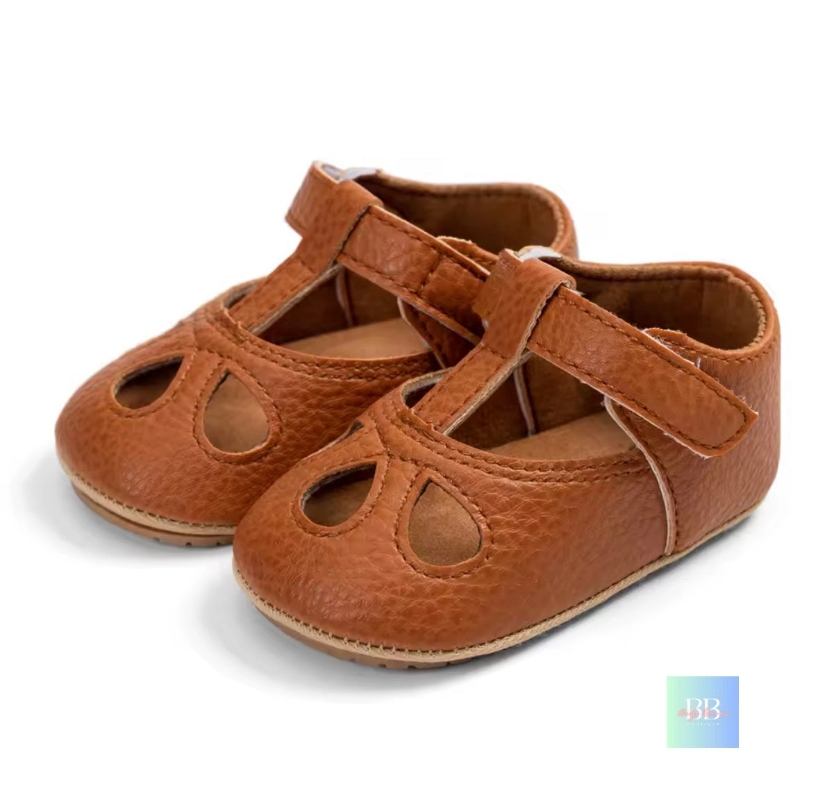 Soft Leather Baby Shoes with Velcro Strap. 3 colours, 0-18M