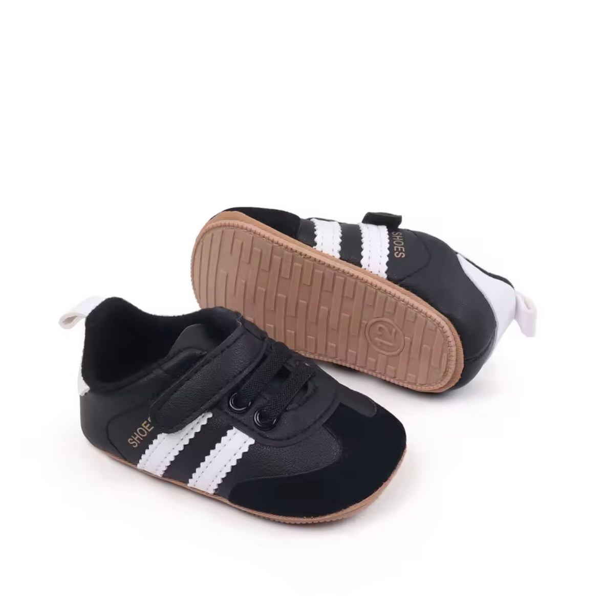 Baby Toddler Soft Velcro Strap Sneakers with Rubber Sole. 3 Colours 0-18M