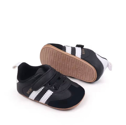 Baby Toddler Soft Velcro Strap Sneakers with Rubber Sole. 3 Colours 0-18M