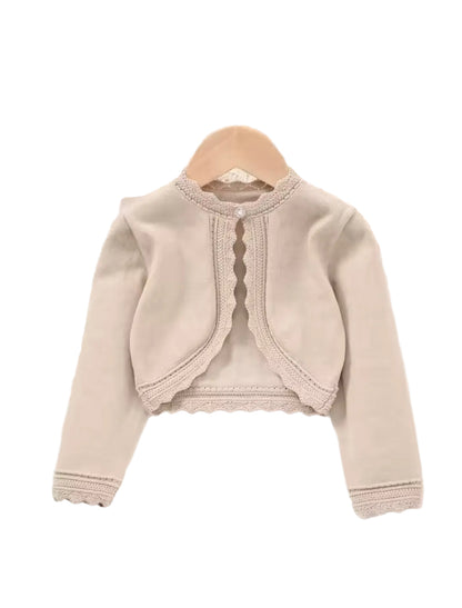 Kids Girls Lightweight Long Sleeve Shawl Cardigan. 4 Colours 1-24M