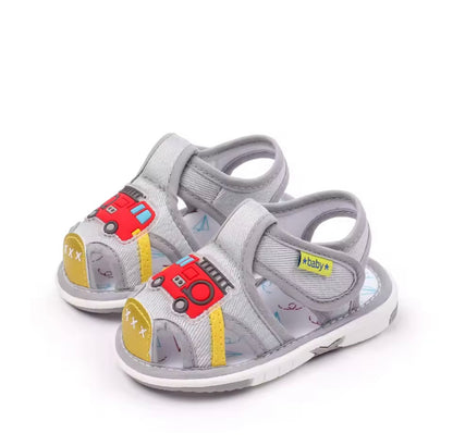 Baby Toddler Boys Fire Truck Velcro Strap Sandals. 3 Colours EU19-24