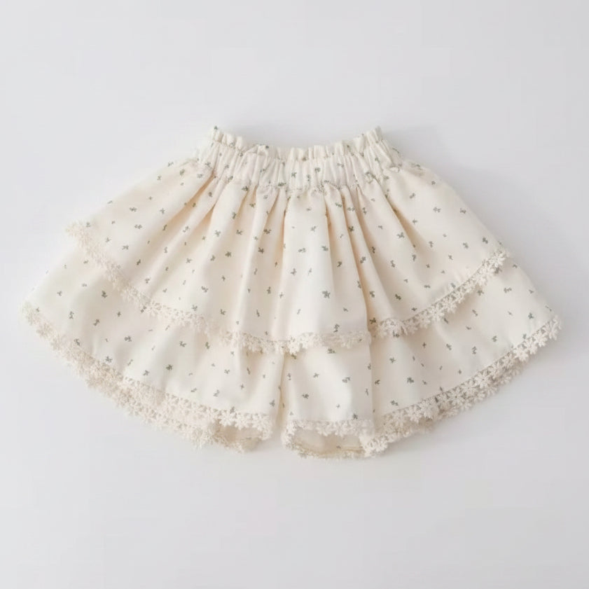 Kids Girls Ribbed Short Sleeve Top & Floral Loose Fit Shorts Set. 12M-6Y