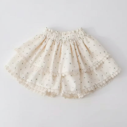 Kids Girls Ribbed Short Sleeve Top & Floral Loose Fit Shorts Set. 12M-6Y